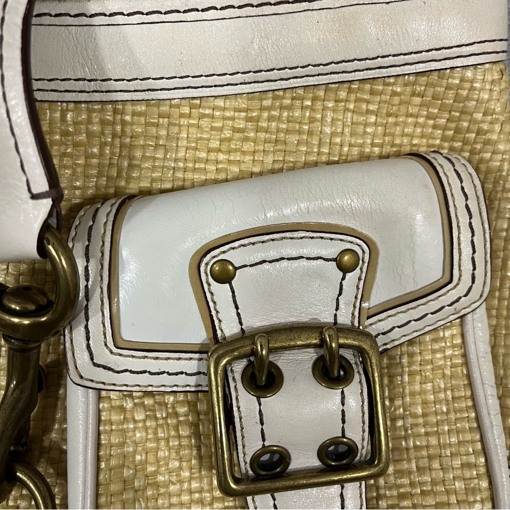 COACH Legacy M05k-105 Natural Straw Leather purse Shoulder bag Brass Read - Picture 3 of 13